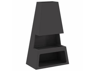 Brasero exterieur, foyer noir 60x35x100 cm acier patiné