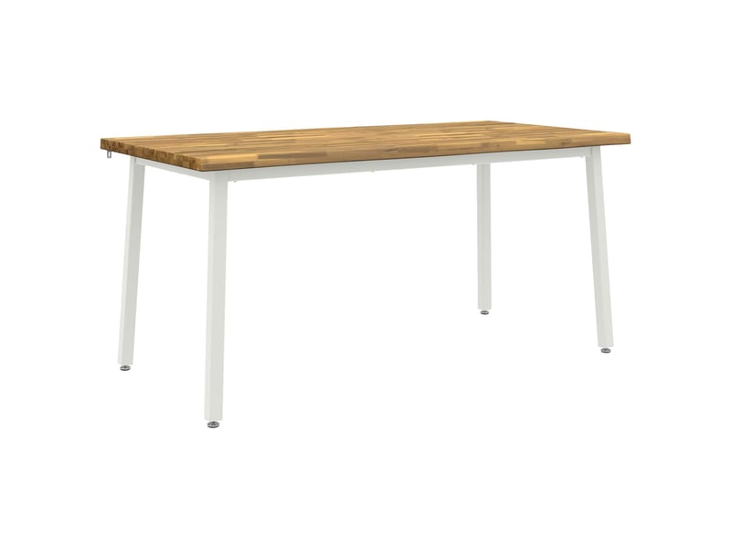  Table à manger, table de salle à manger en bord vivant 160x90x75 cm blanc shl43209  - Conforama A