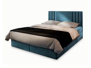 Lit avec rangement 160x200 cm <strong>MASSENO</strong>  <strong></strong> coloris bleu
