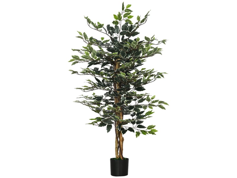  Ficus artificiel 130 cm, plante artificielle avec 702 feuilles, décoration en pot ø15 x 130 cm, vert  - Conforama A
