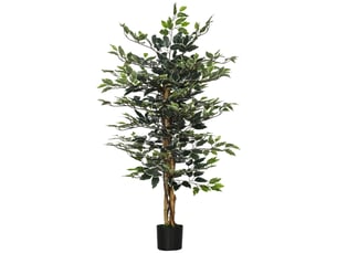 Ficus artificiel 130 cm, plante artificielle avec 702 feuilles, décoration en pot ø15 x 130 cm, vert