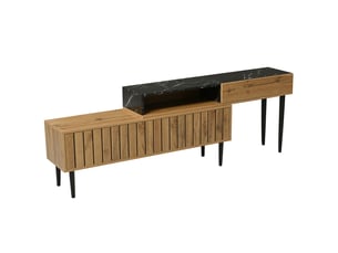 Meuble tv coloris bois foncé 200 cm   
