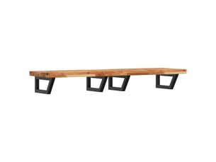 Étagère de vasque murale acier et bois massif d'acacia shl5375