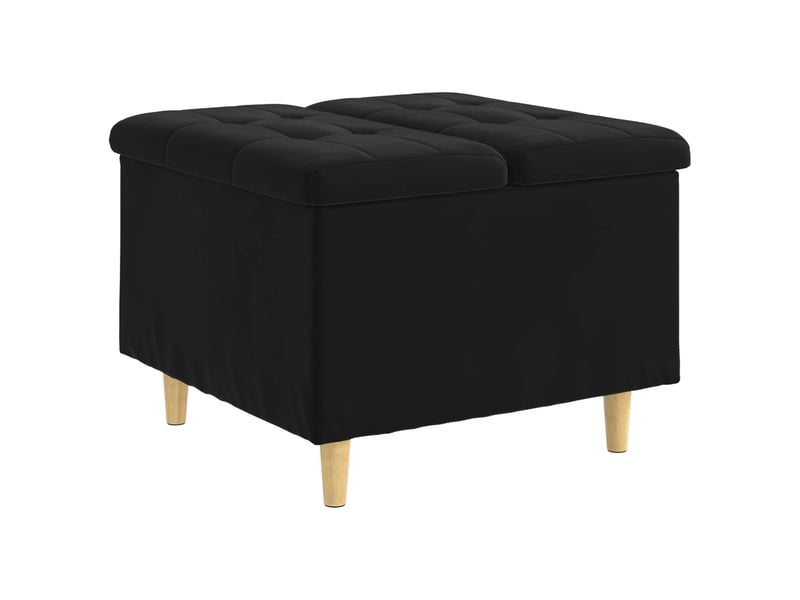  Ottoman, repose pied salon avec rangement noir 60x60x45 cm velours  - Conforama A