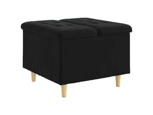 Ottoman, repose pied salon avec rangement noir 60x60x45 cm velours