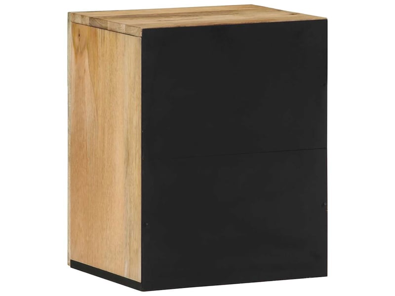  Armoire de salle de bain, meuble de rangement murale 38x33x48cm bois massif manguier  - Conforama E