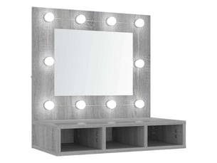 Armoire à miroir avec led sonoma gris 60x31.5x62 cm