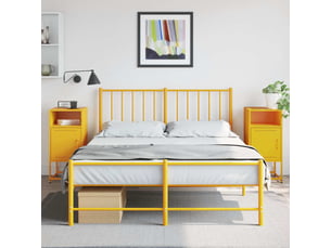 Lot de 2 tables de chevet - cabinet de chevet - table de nuit jaune moutarde 36x39x78 cm acier