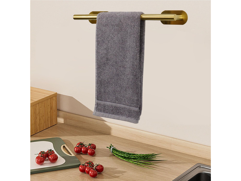  Porte-serviettes autocollant en acier inoxydable, 40 x 8 x 4,5 cm (doré)  - Conforama C
