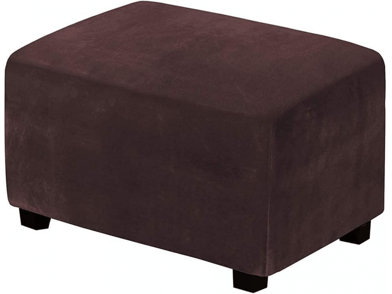  Housse de coussin - marron foncé housses de pouf extensibles housse ottomane en velours housse de repose - pieds rectangle housse de protection pour repose - pieds OGSMN003279LSY - Conforama A