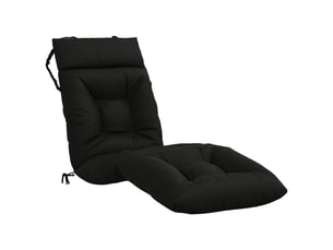 Coussin de transat, coussin pour bain de soleil vianen 100 % polyester noir 200 x 60 x 8 cm cf56319