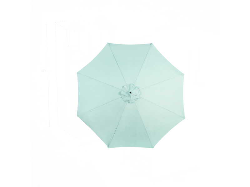 Parasol déporté 3 m avec inclinaison réglable, 8 baleines, polyester, vert clair - Conforama D
