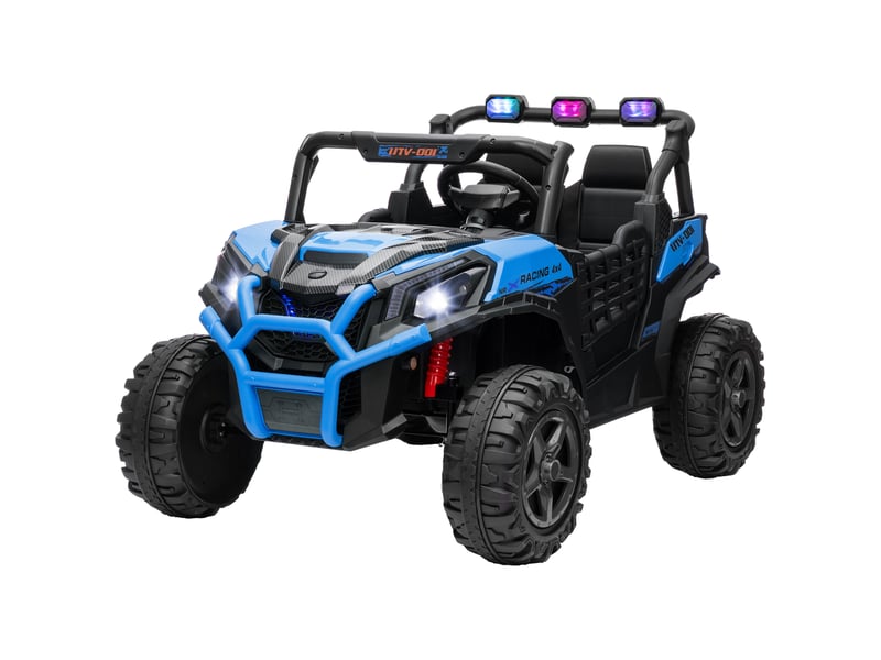  Voiture électrique 2 places 24 v avec télécommande et 3 vitesses, pour enfants de 3 à 8 ans, bleue  - Conforama B