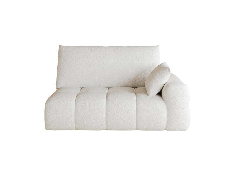 Canapé modulaire 2 places avec méridienne réversible - assise effet nuage sans montage, tissu - blanc crème - Conforama A
