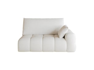 Canapé modulaire 2 places avec méridienne réversible - assise effet nuage sans montage, tissu - blanc crème