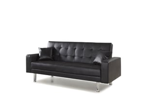 Banquette lit clic clac couchage Occasionnel <strong>DESIGNETSAMAISON</strong> <strong>Elbe01</strong> noir
