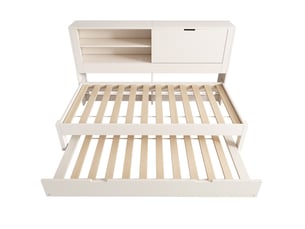 Lit avec rangement 140x190 cm DESMIU  4071298254280 coloris blanc