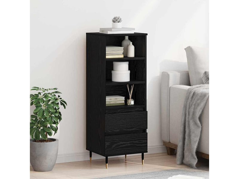  Buffet - haut armoire chêne noir 40 x 36 x 110 cm bois d'ingénierie  - Conforama D