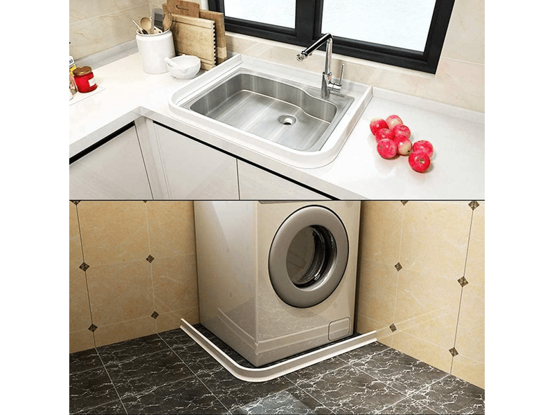  Arrêt de douche de barrage de douche de 2m, seuil sec pliable en silicone résistant à l'humidité, évier de cuisine et de salle de bains  - Conforama B