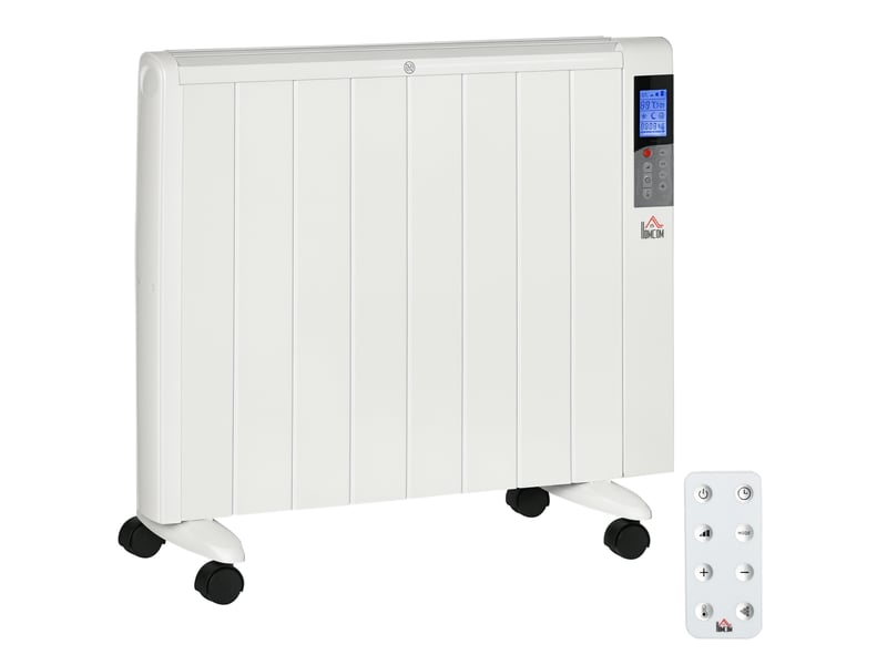  Chauffage d'appoint électrique 10002000 w avec minuterie et réglages de température pour pièces jusqu'à 15 m², 75 x 31 x 66,5 cm, blanc  - Conforama A