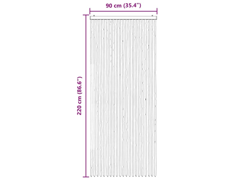  Rideau anti-insectes, moustiquaire en chenille gris et blanc 90 x 220 cm cf43457  - Conforama E