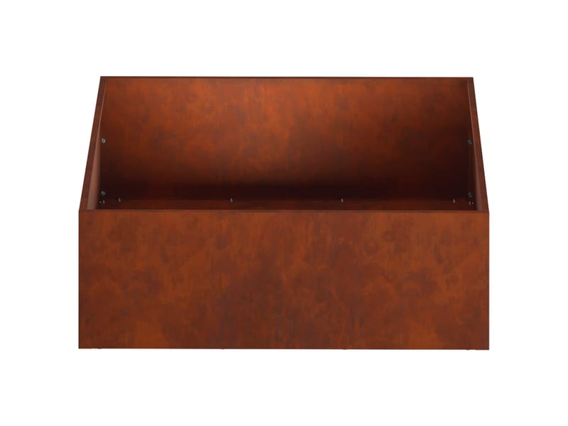 Jardinière - cache-pot de jardin rouillé 60 x 60 x 20 cm acier patiné - Conforama D