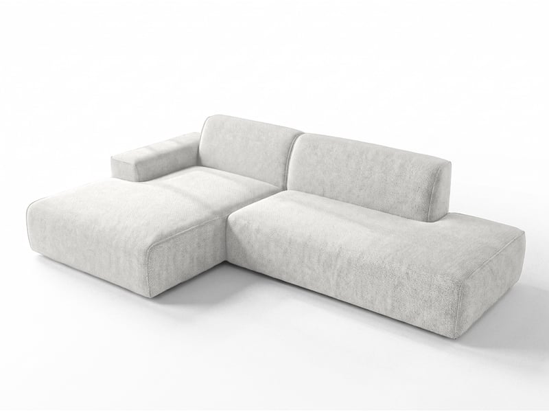 Canapé d'angle moderne didim duo, 288 cm, blanc, en chenille g Didim Duo - Conforama A