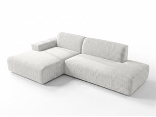 Canapé d'angle gauche fixe <strong>AX LIVING </strong> <strong>Didim Duo</strong> 5 places Tissu blanc