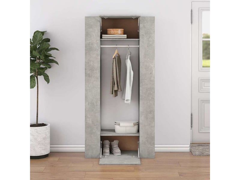  Armoires de couloir 2 pcs gris béton bois d'ingénierie  - Conforama B