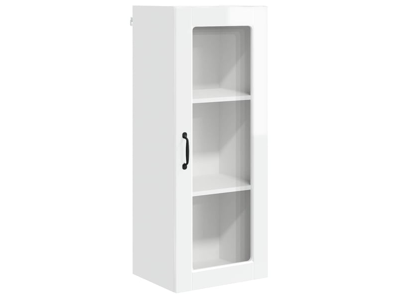Meuble mural de cuisine, cabinet en verre mural blanc brillant 40x31x100cm shl1945 - Conforama A