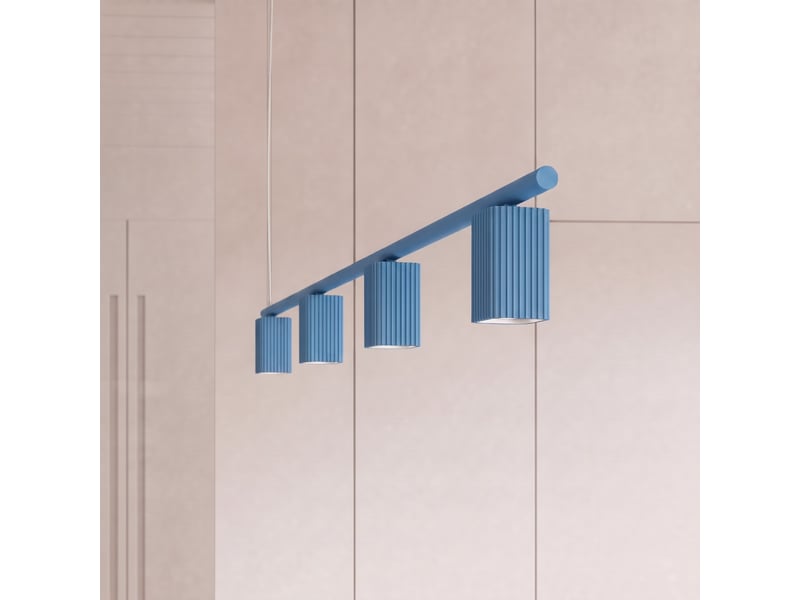  Lustre rayo 4 azur aluminium moderne 208x122x6cm SL.3298 - Conforama D