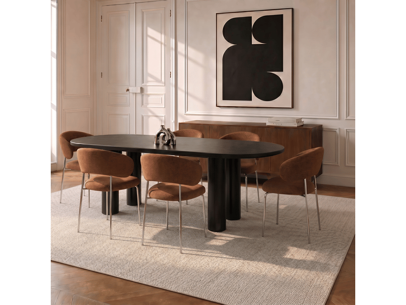 Chaises en tissu tramé toucher doux terracotta dolce AC22TDTC - Conforama D