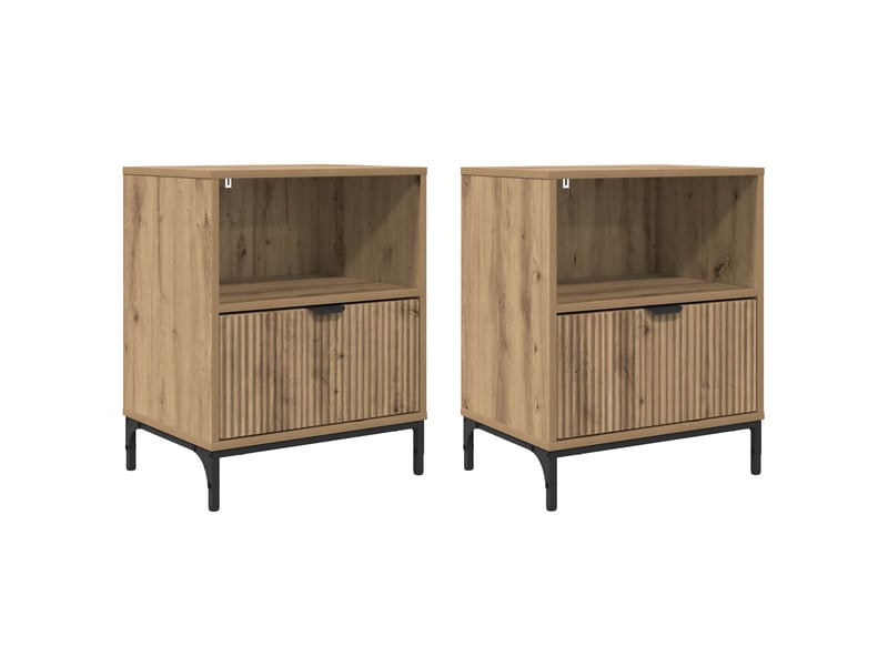 Table de chevet - cabinet de chevet - table de nuit 2 pièces chêne artisanal 49 x 36 x 61 cm - Conforama A