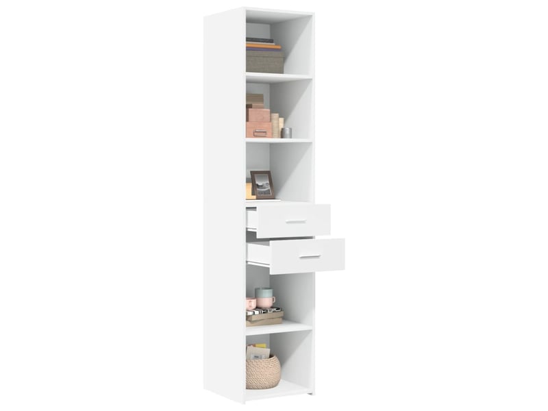  Buffet haut - bahut - meuble de rangement blanc 40x42,5x185 cm bois d'ingénierie  - Conforama C