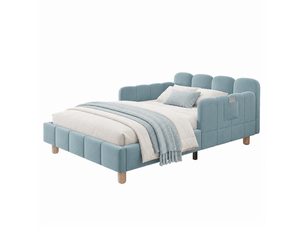 Lit simple 90x200 cm OKWISH coloris bleu
