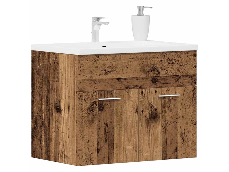  Meuble sous-vasque salle de bain en bois ancien 60x38.5x46cm bois d'ingénierie  - Conforama D
