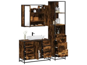Ensemble de meubles de salle de bain 3 pcs chêne fumé cf63724