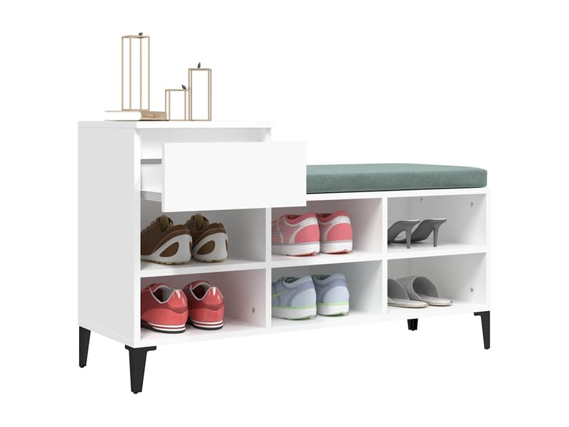  Meuble à chaussure | armoire à chaussures blanc 102x36x60 cm bois d'ingénierie shl6472  - Conforama E