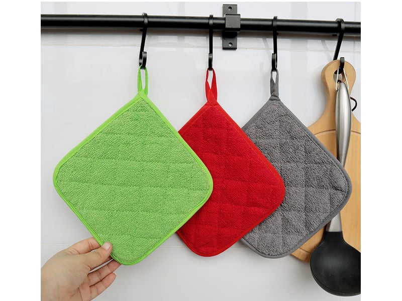 Lot de 5 maniques de cuisine résistantes à la chaleur - dessous de plat pour four -maniques en tissu éponge - pour la cuisson et la pâtisserie(rouge) - Conforama D