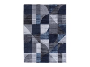 Tapis moderne design géométrique rectangulaire bleu gris double blu005