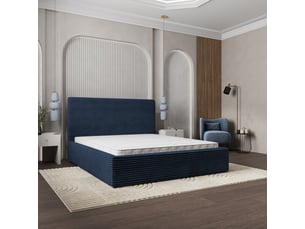 Lit coffre 200x200 cm <strong>MASSENO</strong> <strong></strong> coloris bleu