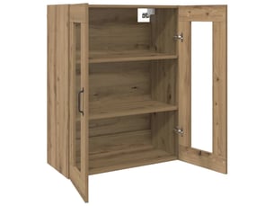 Armoire murale suspendue moderne fonctionnelle rangement 69 x 34 x 90 cm en bois d'ingénierie marron 02_0052474