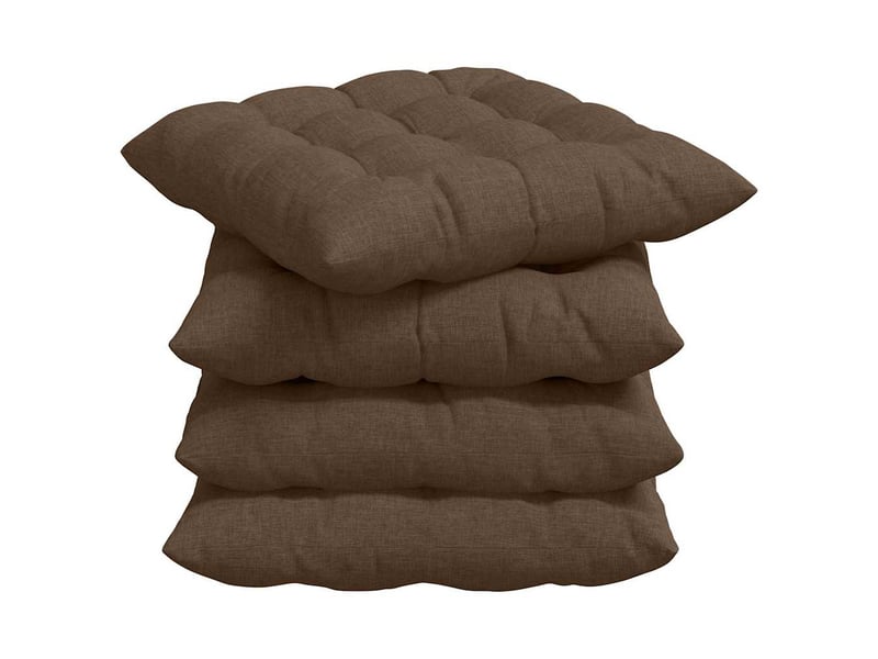  Lot de 4 coussins de siège, coussins décoratifs tissu marron 40 x 40 x 6 cm cf60020  - Conforama A