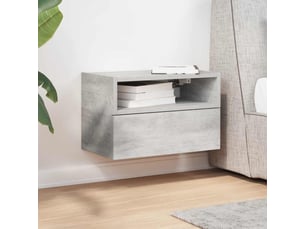 Table de chevet - cabinet de chevet - table de nuit murale gris béton 45x26x28,5 cm