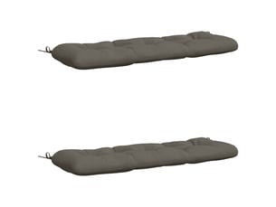 Lot de 2 coussins de banc, coussins d'assise vianen 100 % polyester gris cf57654