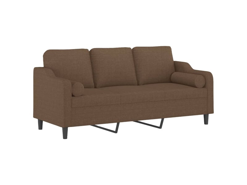  Canapé droit, sofa, canapé 3 places avec oreillers décoratifs marron 180 cm tissu cf20131  - Conforama C