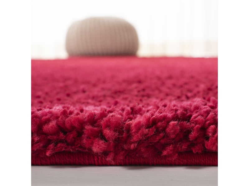  Tapis shag en polypropylène rouge, 122 cm  - Conforama D