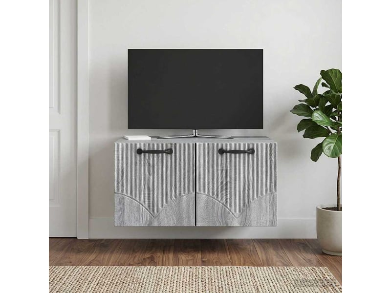  Meuble tv - banc tv - meuble de rangement mural sonoma gris 59,5 x 41 x 30 cm bois d'ingénierie  - Conforama B
