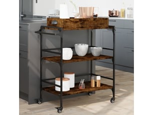 Desserte de cuisine, chariot de rangement chêne fumé 81,5x41x92,5 cm bois d'ingénierie