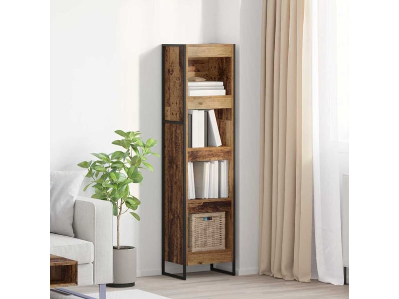  Bibliothèque, armoire à livres 40 x 30 x 155 cm bois d'ingénierie bois ancien  - Conforama B